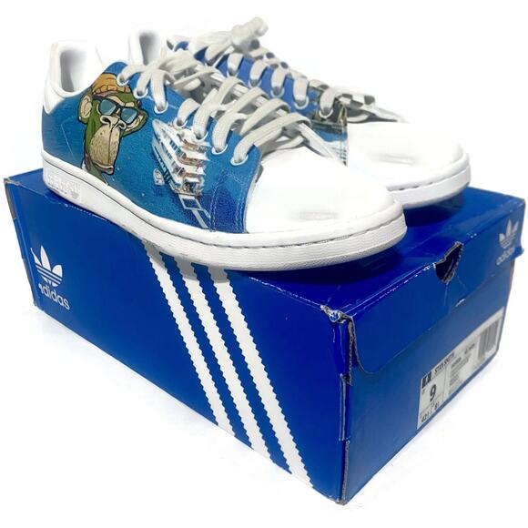 Adidas Stan Smith Custom Hand Painted Bored Ape Sneakers Size 9 Streetwear main image 8